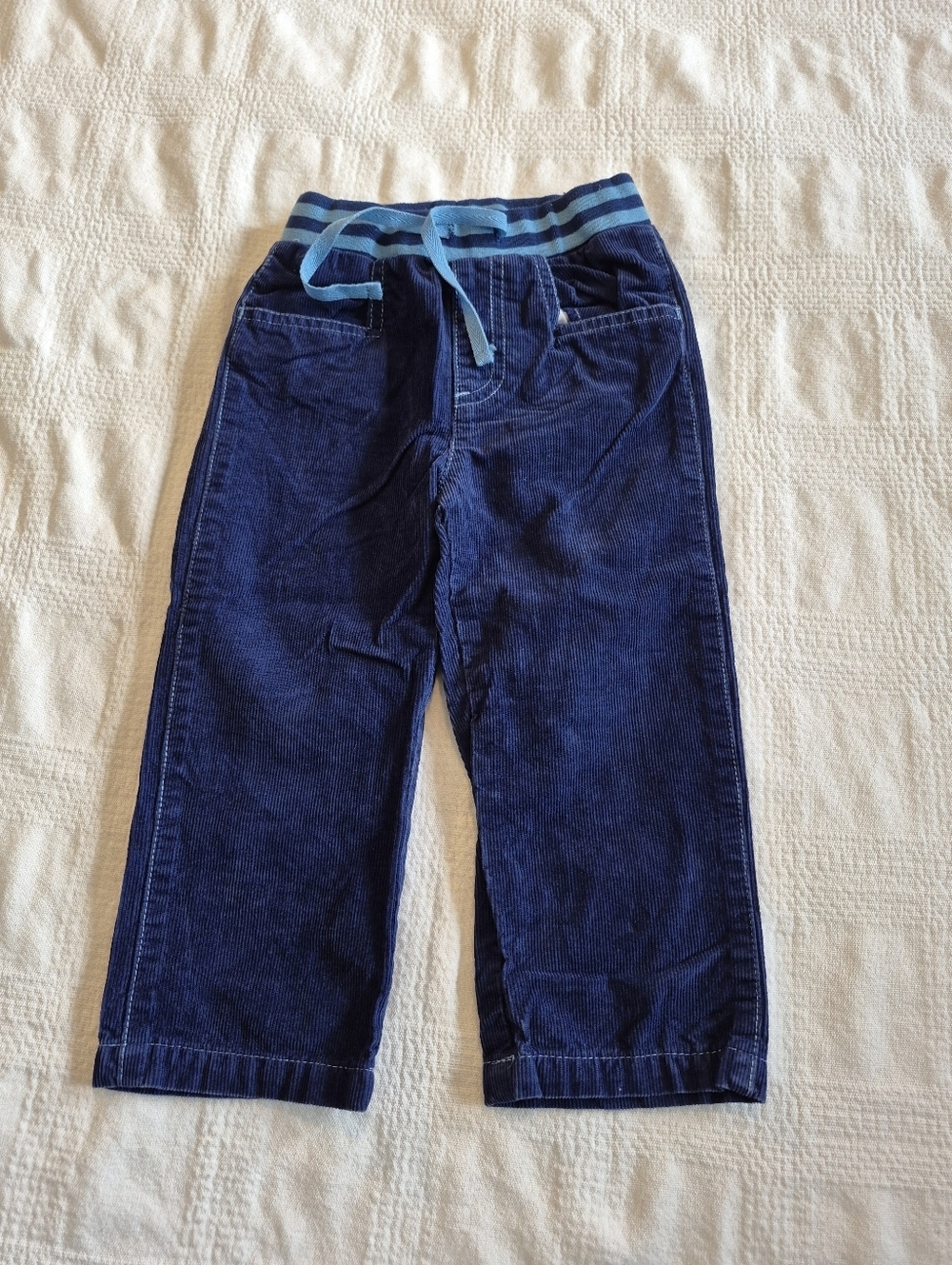 Le Top boys 2T blue corduroy pants soft waisted VGUC